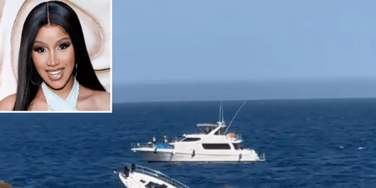 Cardi B's reaction to seeing a yacht sink near her villa