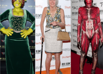 Heidi Klum getting ready for Halloween