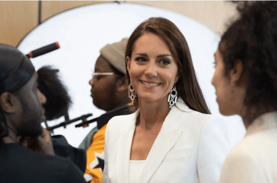 Kate Middleton appeared in a tight white suit