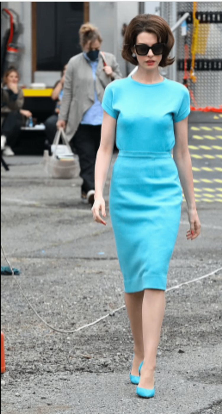 The incomparable Anne Hathaway changed three outfits in one day on the set of a new movie