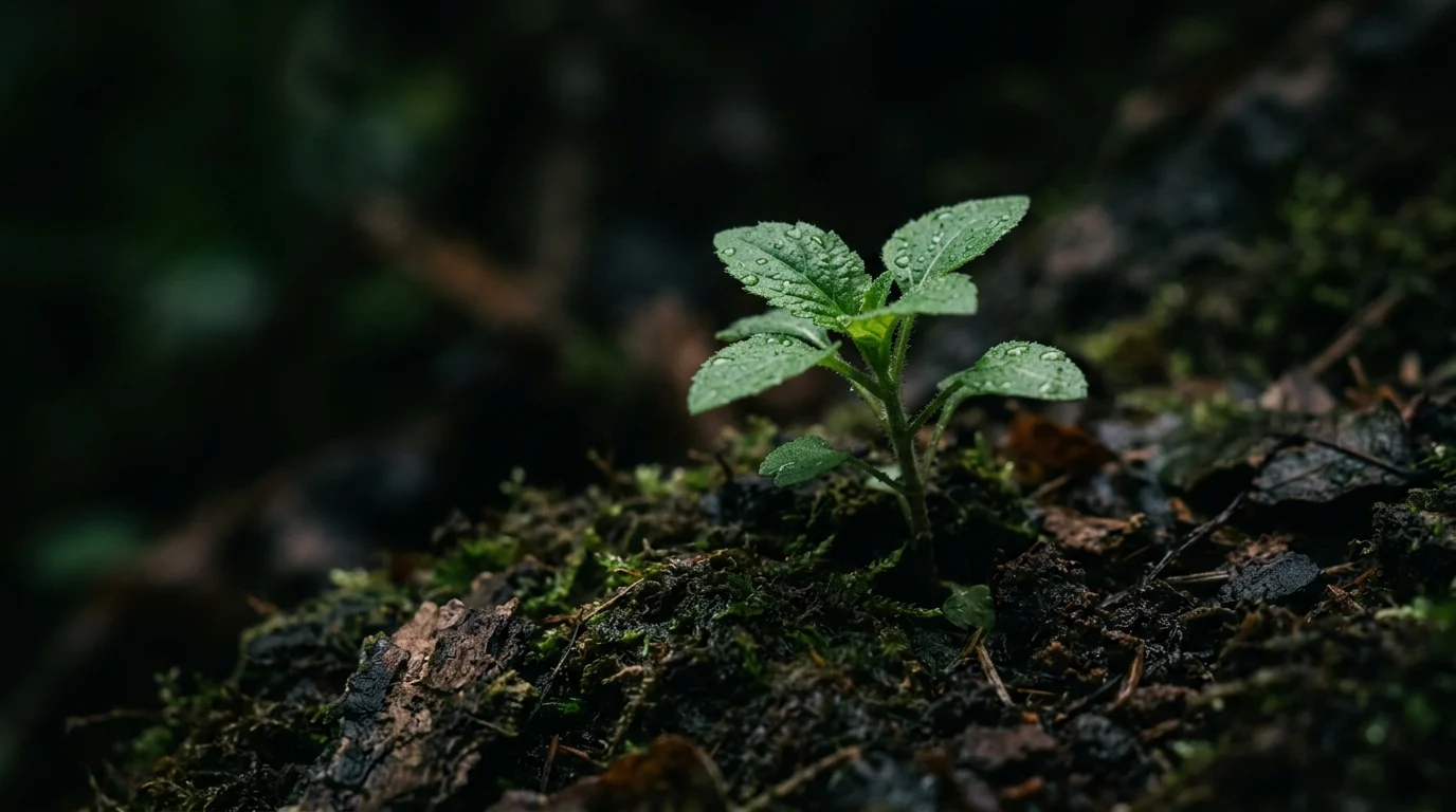 A close-up of a resilient plant in cinematic lighting.