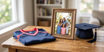 Conceptual items representing a career and family transition