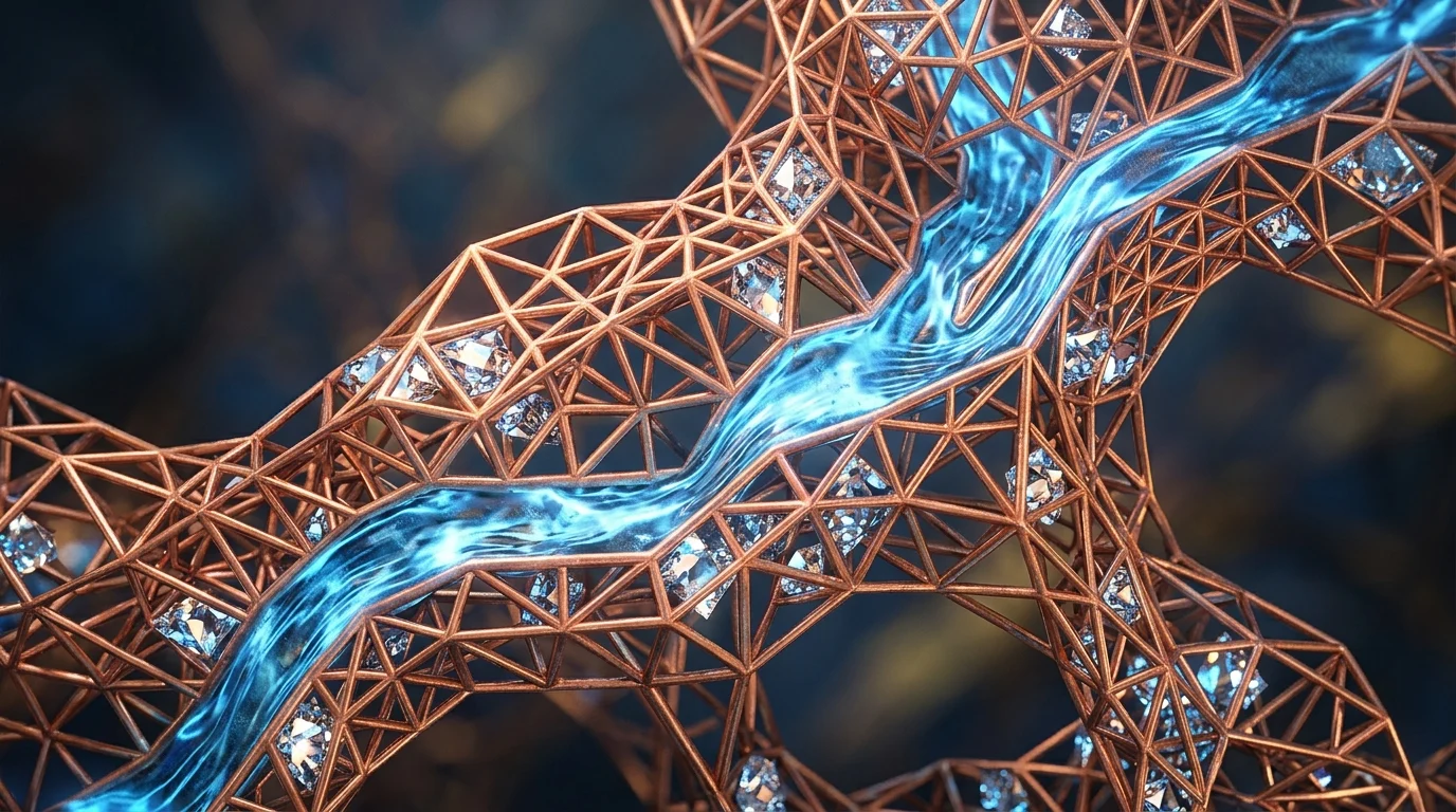Abstract visualization of a smartphone cooling system.