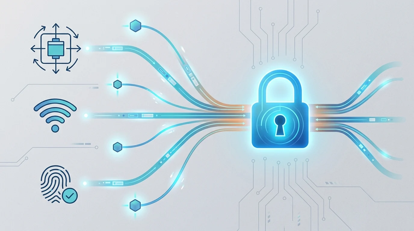Abstract diagram of a security voting system using sensor data