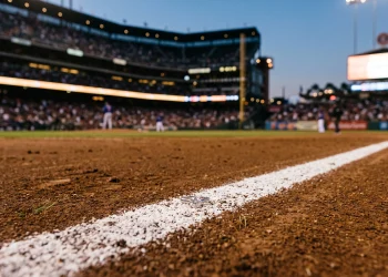 A conceptual image representing a baseball player's engagement with a ring on a baseball diamond.