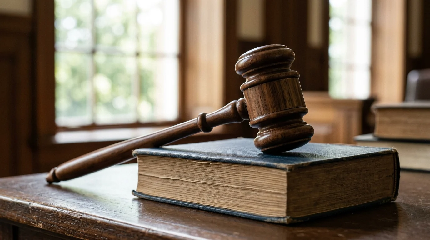 A gavel and a law book