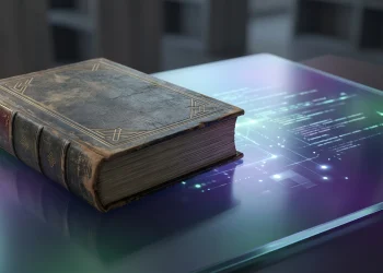 A conceptual image of a classic book representing a literary adaptation for Netflix.