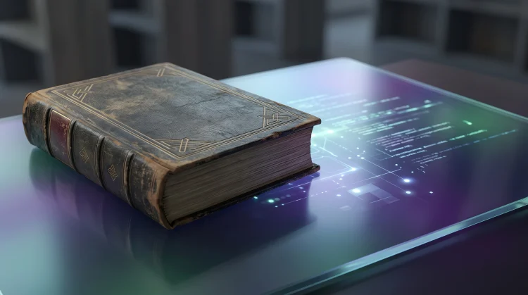 A conceptual image of a classic book representing a literary adaptation for Netflix.