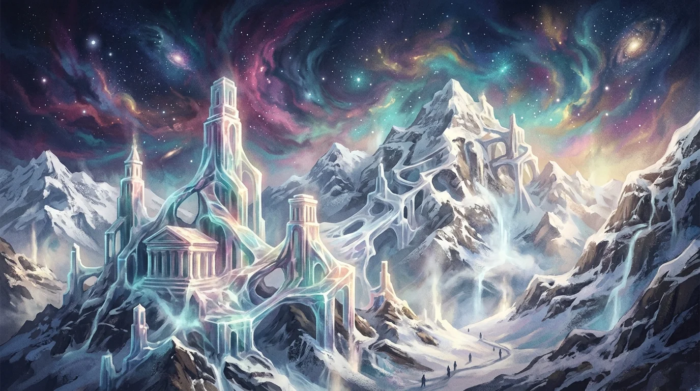 Conceptual art of the Everywhen afterlife realm.