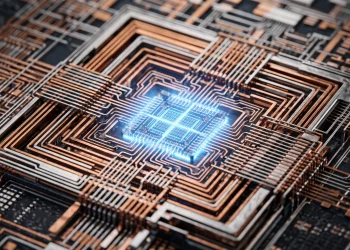 Conceptual visualization of a high-performance mobile processor.