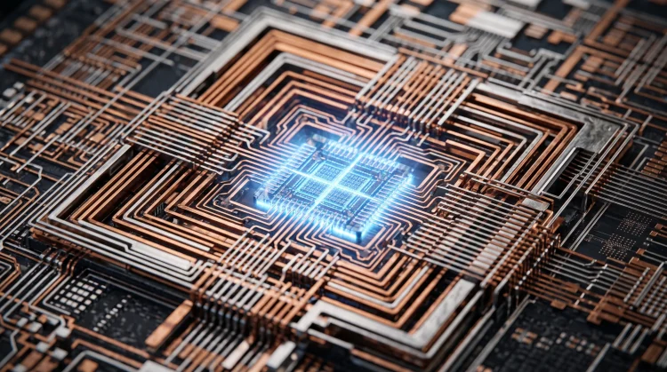 Conceptual visualization of a high-performance mobile processor.