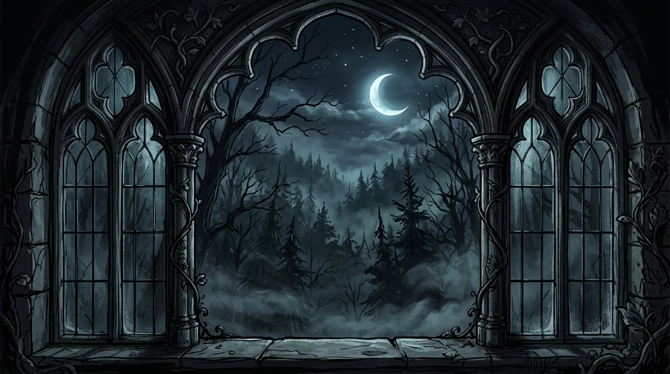 Gothic conceptual illustration representing fall horror programming.