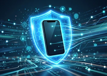 Conceptual illustration of smartphone security and motion detection