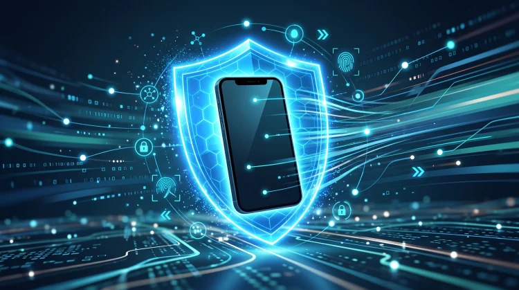 Conceptual illustration of smartphone security and motion detection