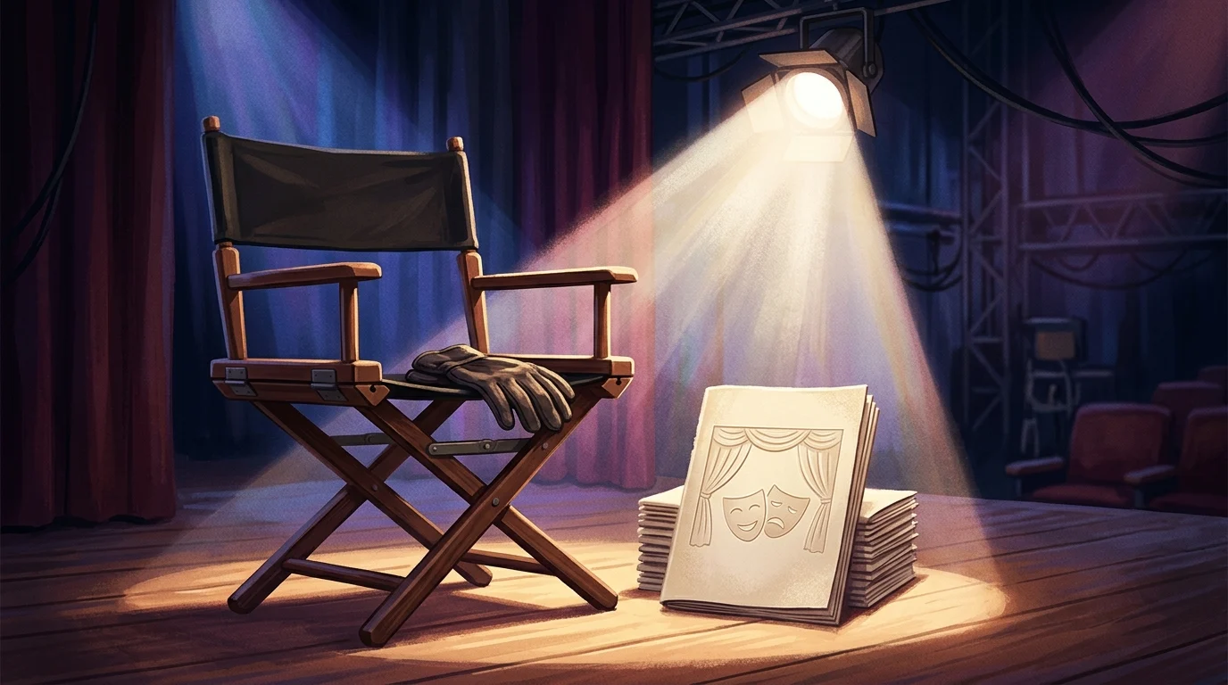 Conceptual art representing a transition between theater and directing.