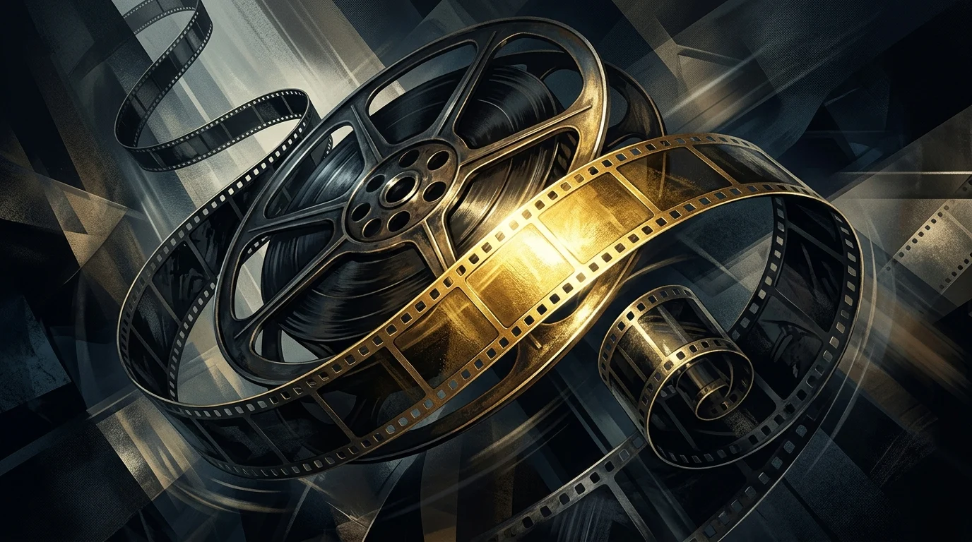 Abstract film strip highlighting a single section.