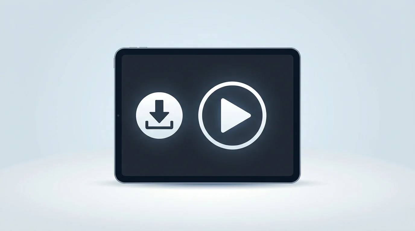 Graphic representation of offline viewing and download features.