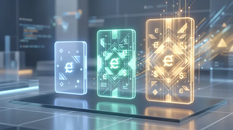 Conceptual 3D rendering of digital subscription price tiers.