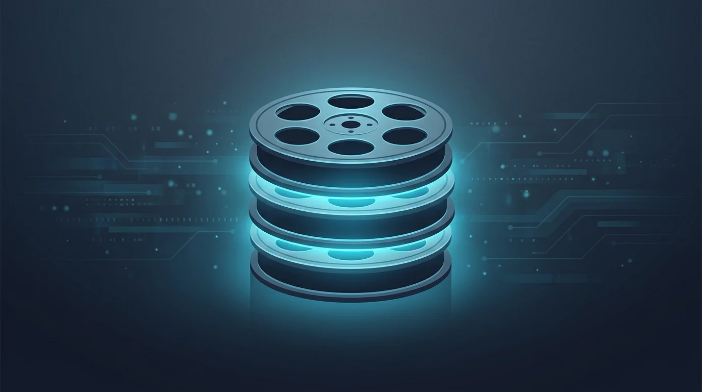 Minimalist digital representation of three film canisters