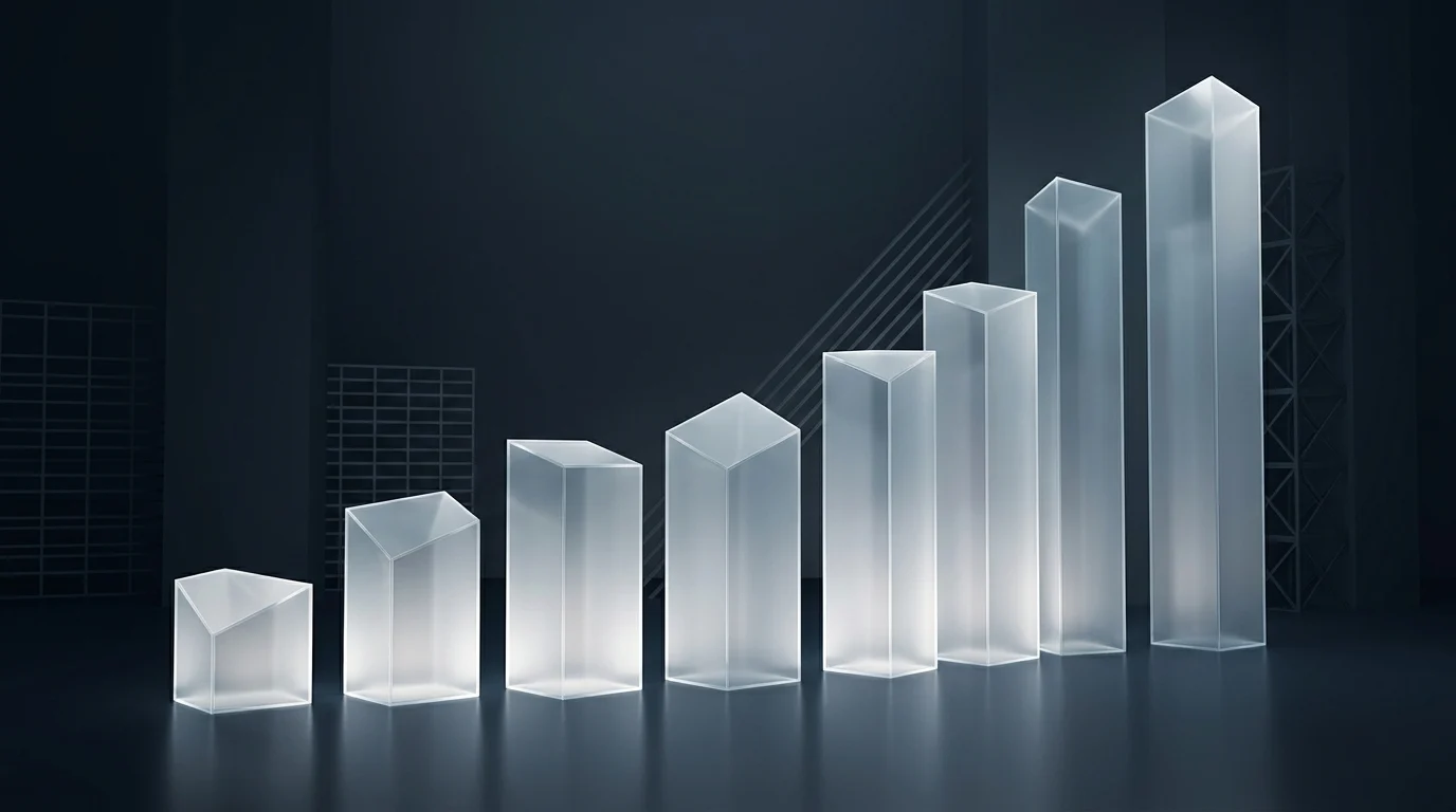 Abstract geometric representation of financial growth and success.