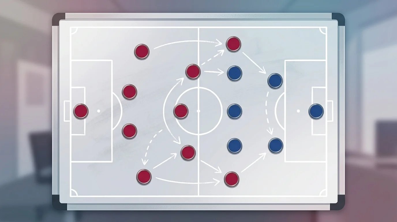 A football tactics board showing game strategy.