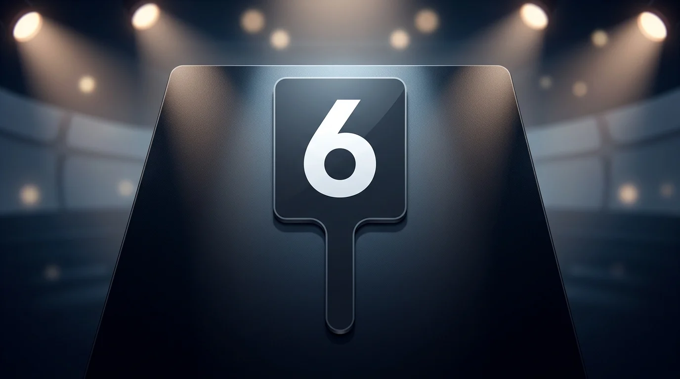A conceptual image of a judge's scoring paddle.