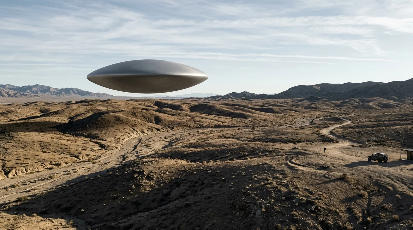 A conceptual depiction of a minimalist alien craft.
