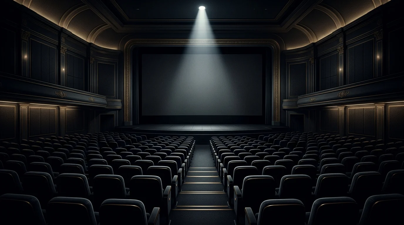 A conceptual view of a movie theater interior
